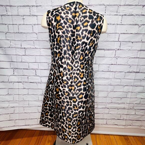 J. Crew Womens Multicolor Lined Sleeveless Leopard Print Shift Dress Size 4 - Picture 5 of 8